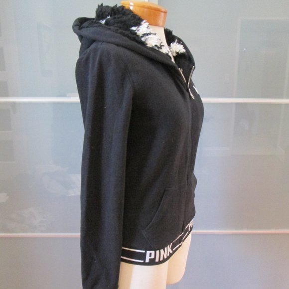 *SOLD* PINK Victoria's Secret Faux Fur Lined Hoodie - Picture 4 of 6